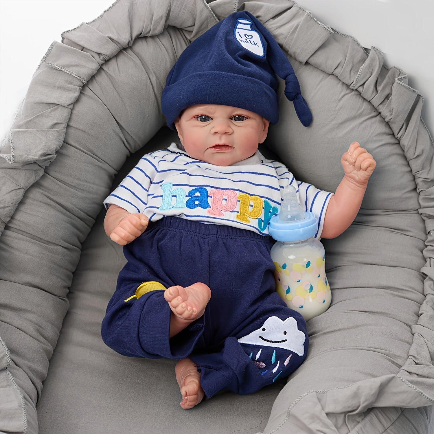 Muñeco reborn niño realista de vinilo 43 cm