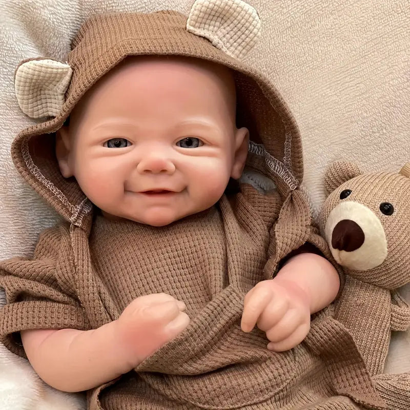 Muñeco reborn niño realista de silicona 43 cm
