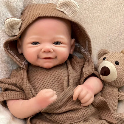 Muñeco reborn niño realista de silicona 43 cm