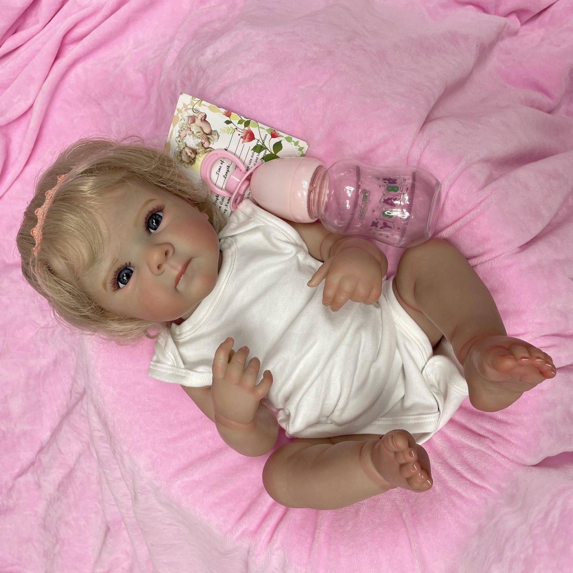 Muñeca reborn niña realista de vinilo 45 cm