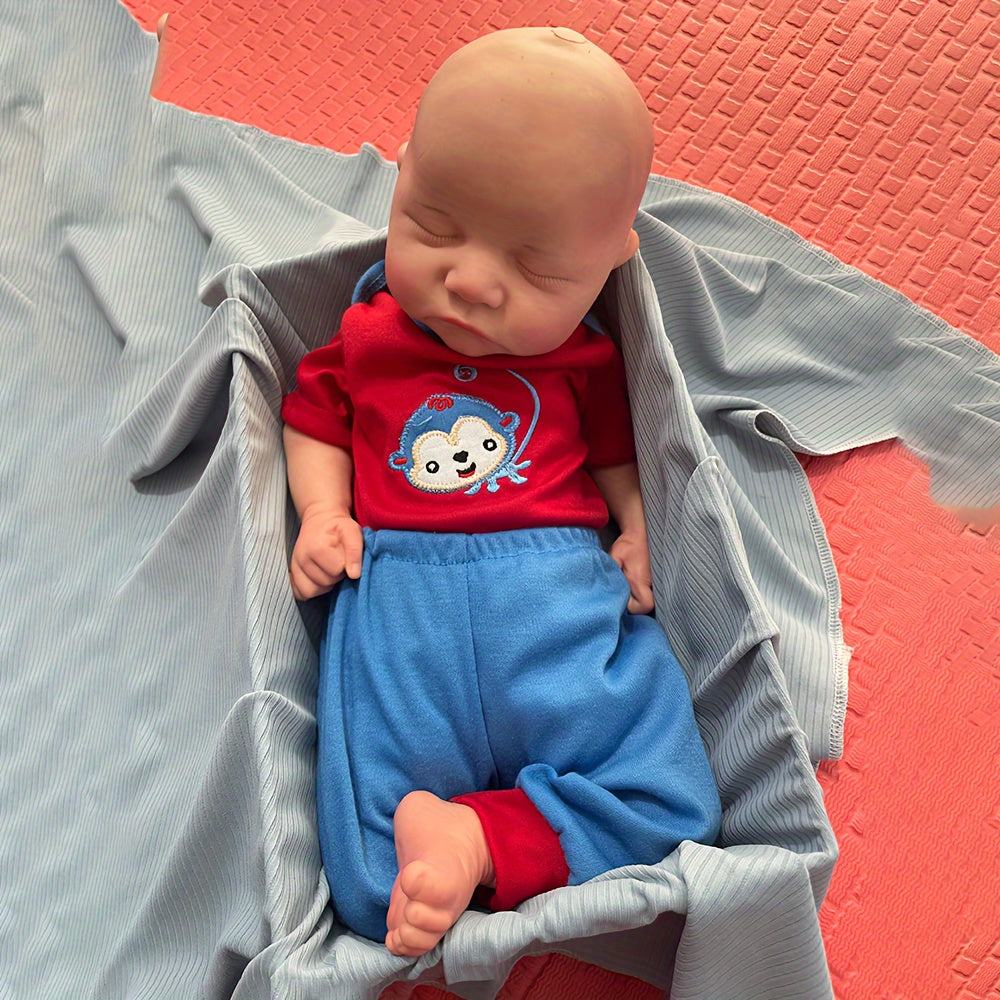 Muñeco reborn niño realista de silicona 45 cm