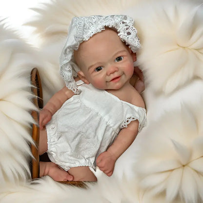 Muñeca reborn niña realista de silicona 33 cm