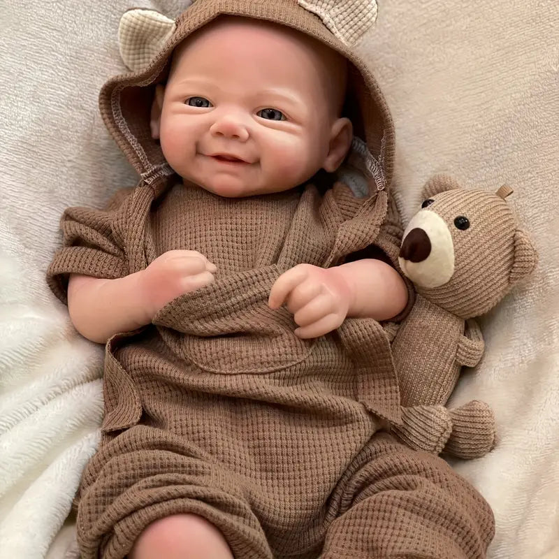 Muñeco reborn niño realista de silicona 43 cm