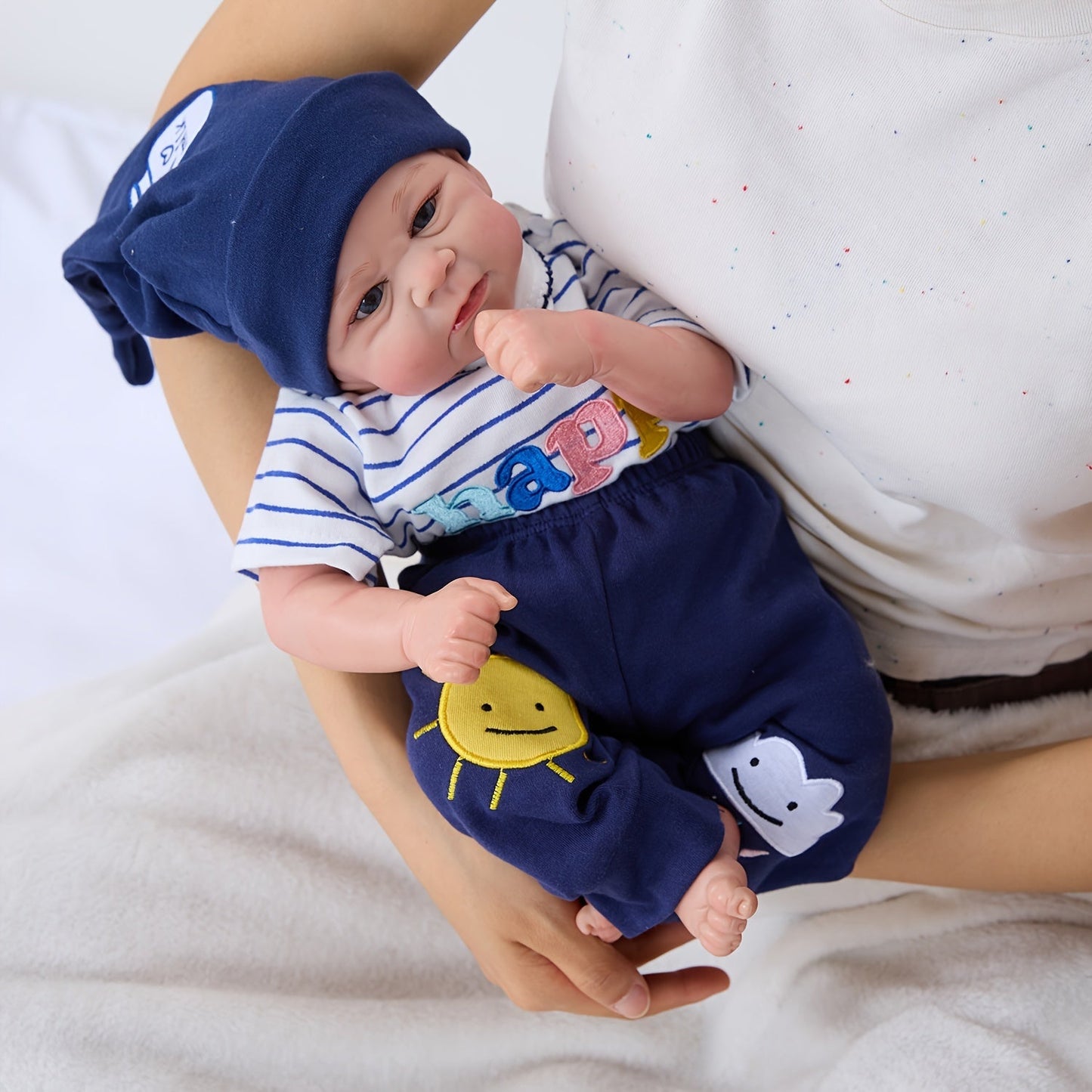 Muñeco reborn niño realista de vinilo 43 cm